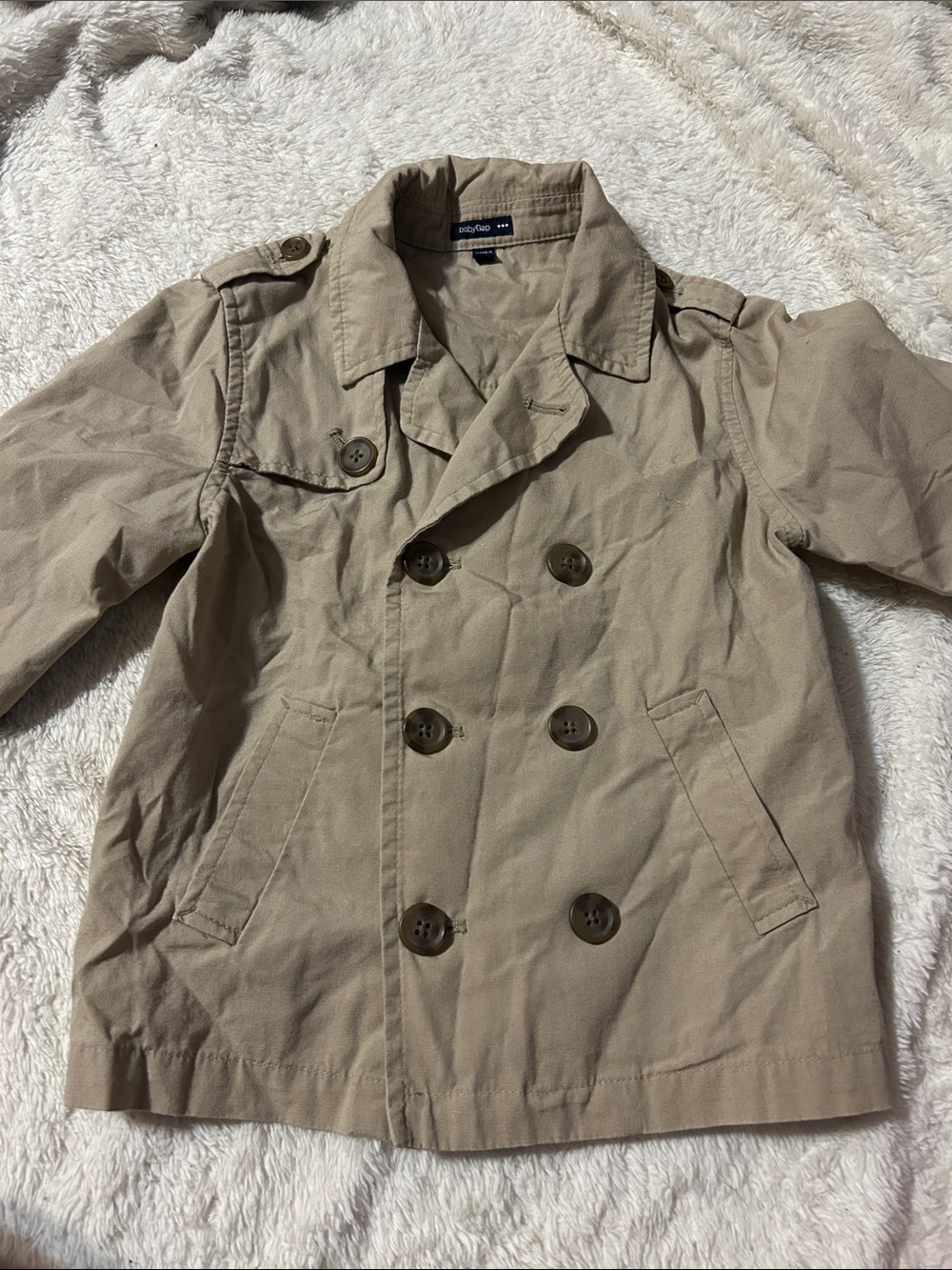 GAP Tan Double-Breasted Pea Coat